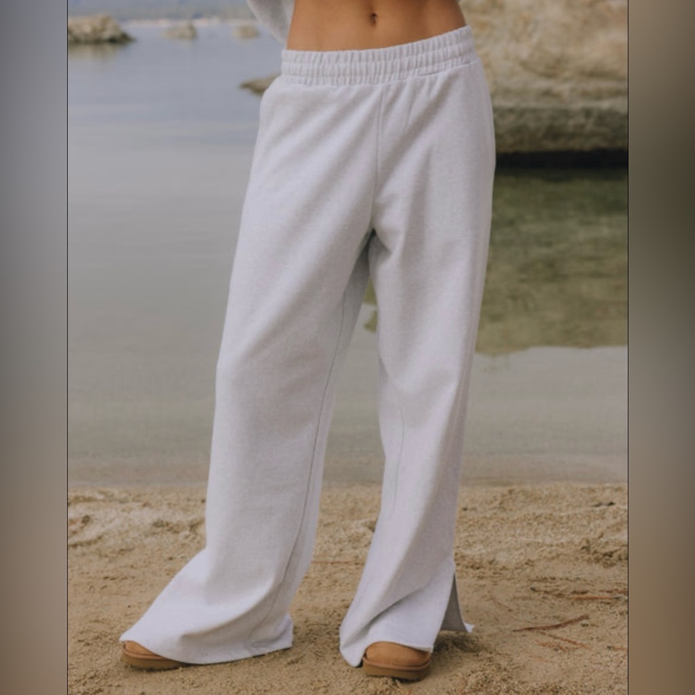 Light Gray Wide-Leg Sweatpants